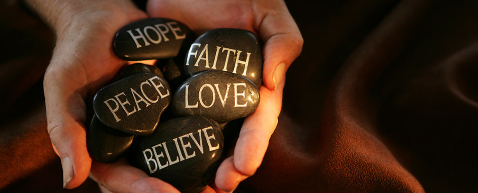 Faith, peace, love hands